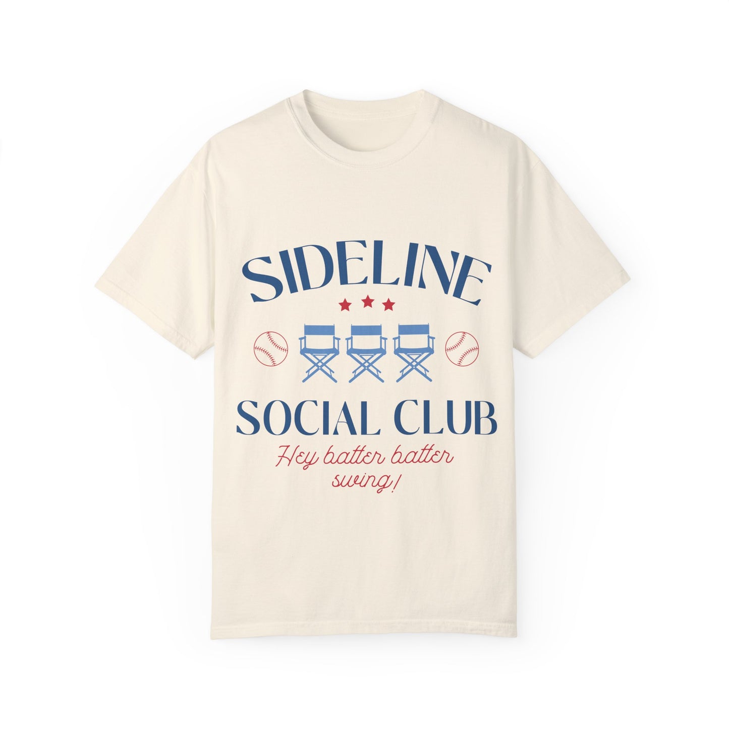 Sideline Social Club Comfort Color T-Shirt - Perfect for Baseball Lovers