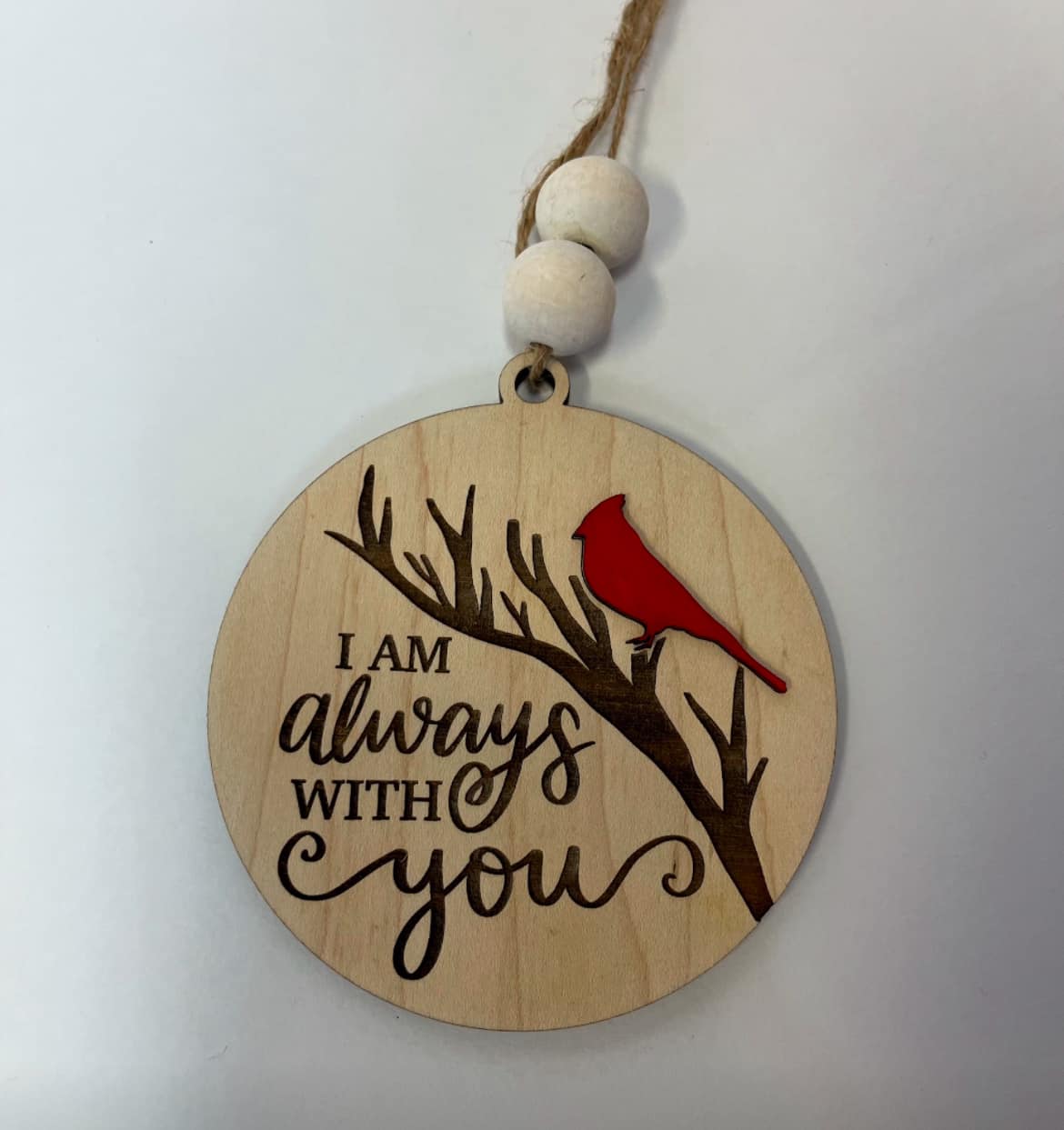 Round Cardinal Always with You Ornament