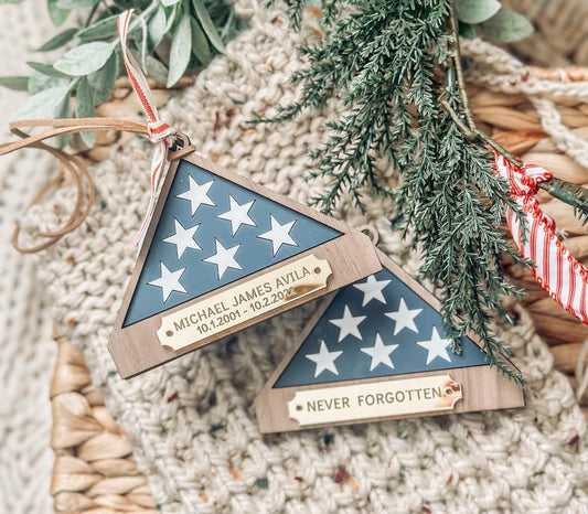 Custom Memorial flag Ornament