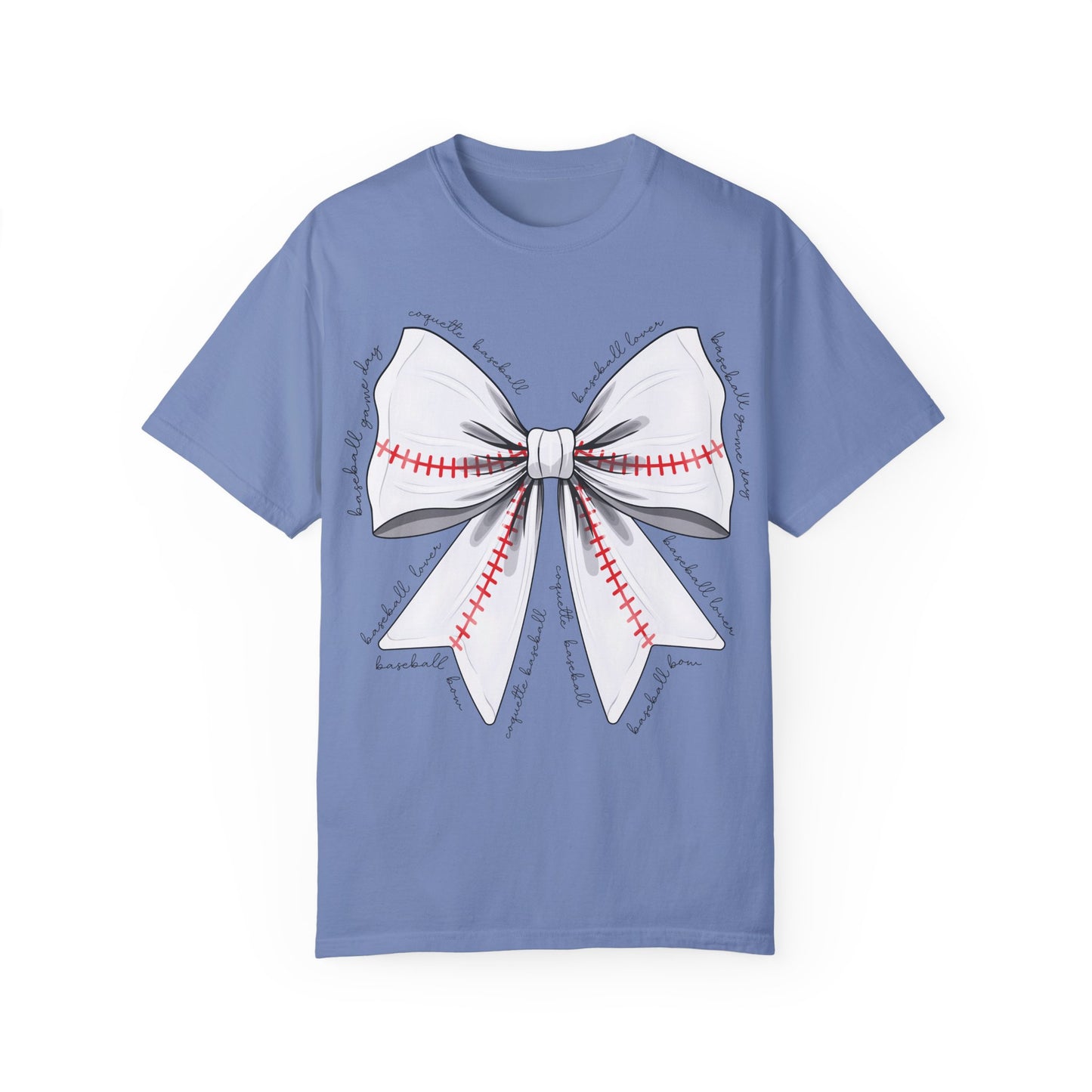 Softball Bow Unisex Garment-Dyed T-Shirt - Perfect for Sports Lovers