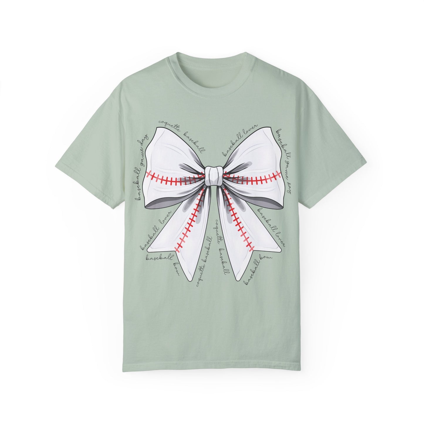 Softball Bow Unisex Garment-Dyed T-Shirt - Perfect for Sports Lovers