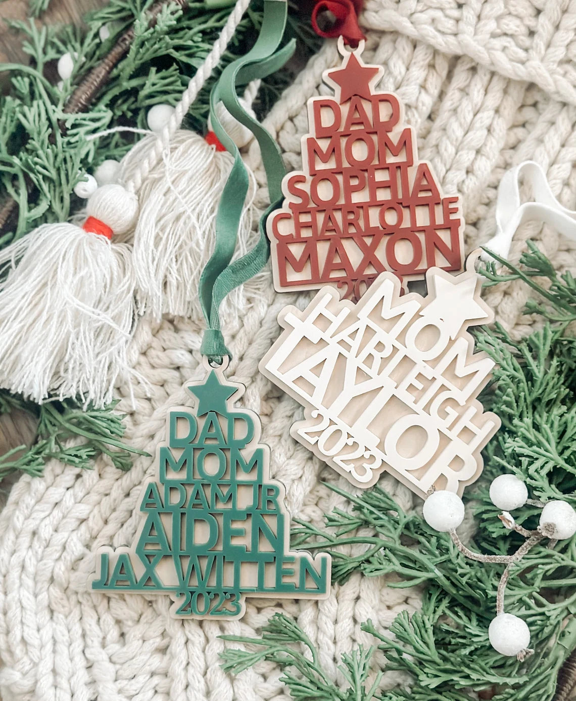 Family Name Christmas Tree Ornament