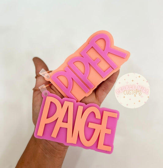 Girl Backpack Tags | Custom Youth Keychains