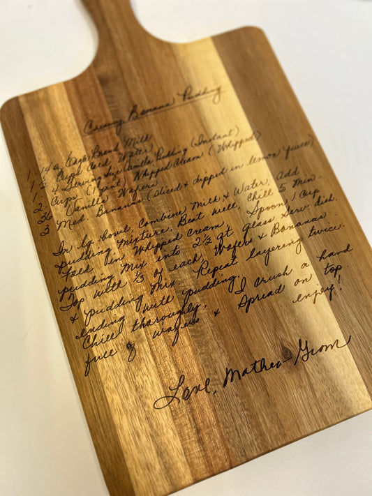 Handwritten Engraved Recipe Boards