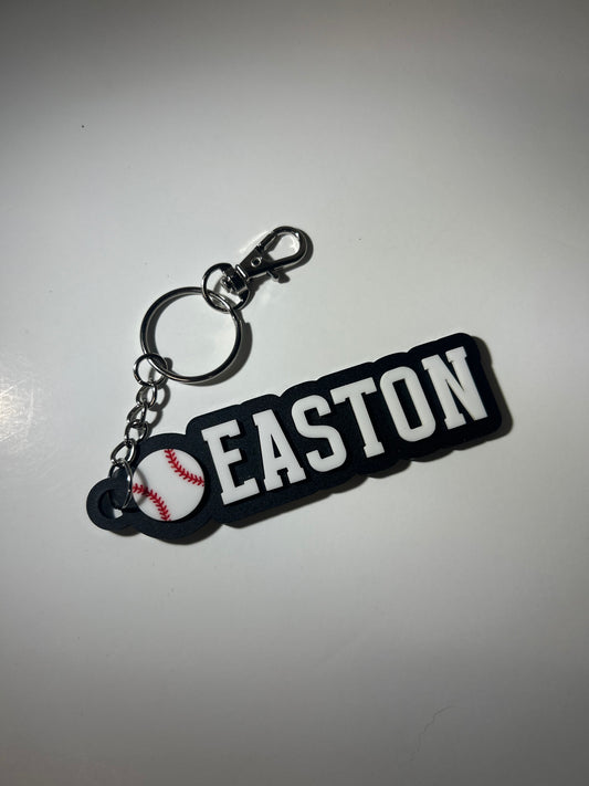 Custom Baseball/Softball Keychain - Personalized Name Tag for Kids