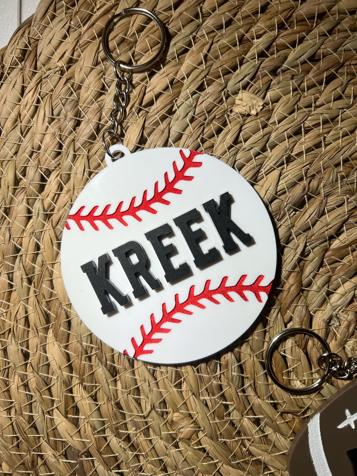 Personalized Baseball/Softball Bag Tag for Kids - Custom Name Tag