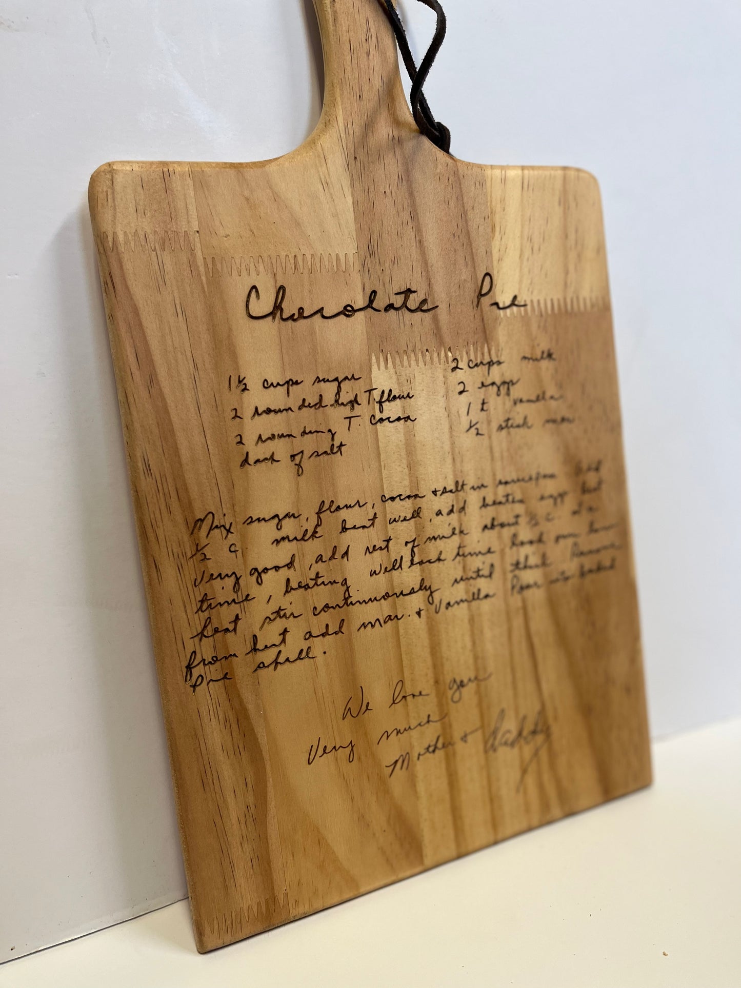 Handwritten Engraved Recipe Boards