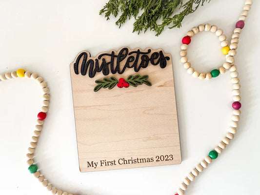 Christmas Baby Mistletoe Sign