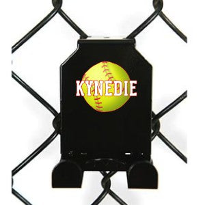 Personalized Sports Gear Fence Mount - Custom Holder for Baseball/Softball Bat and/or Bag