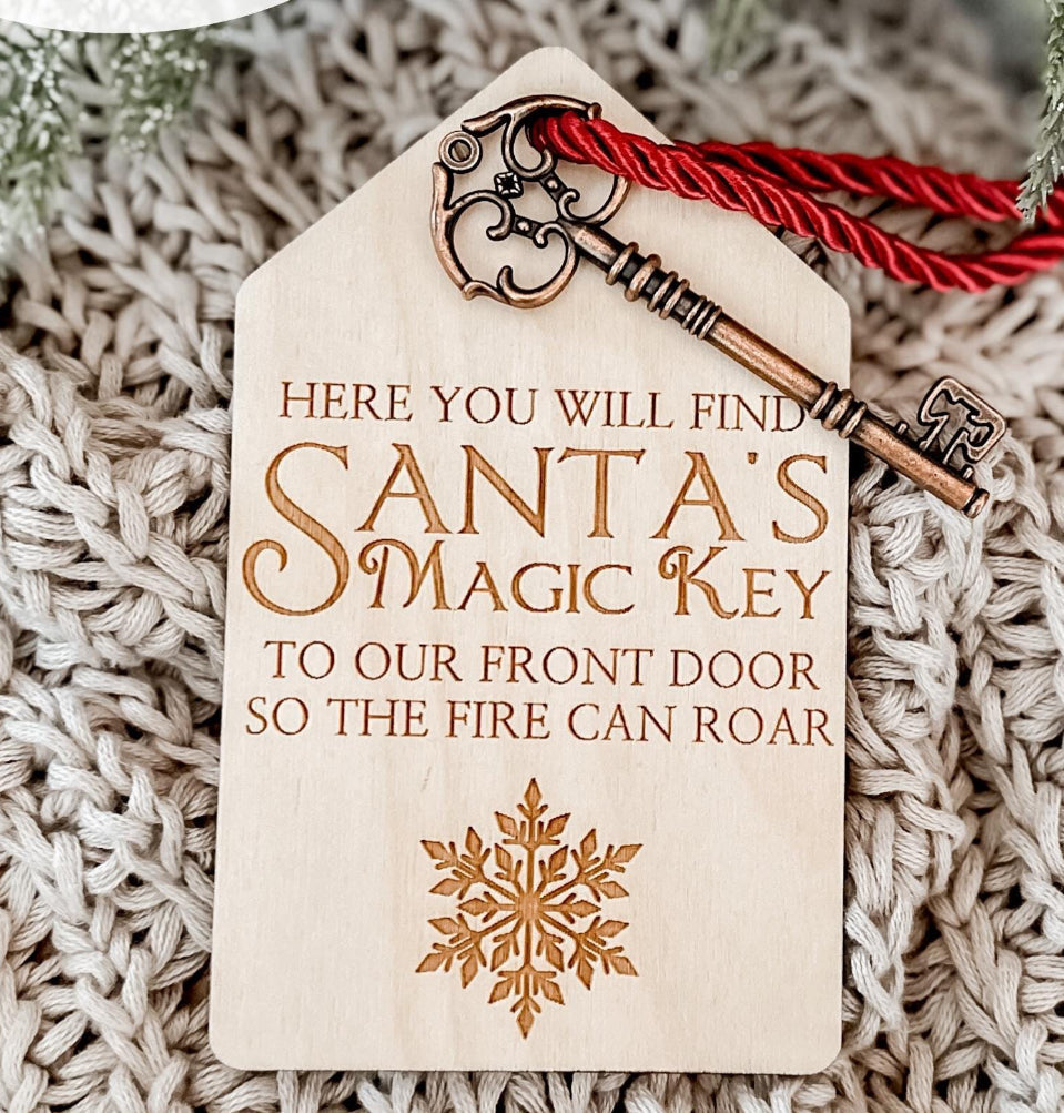 Santa's Magic Keys all wood Ornement