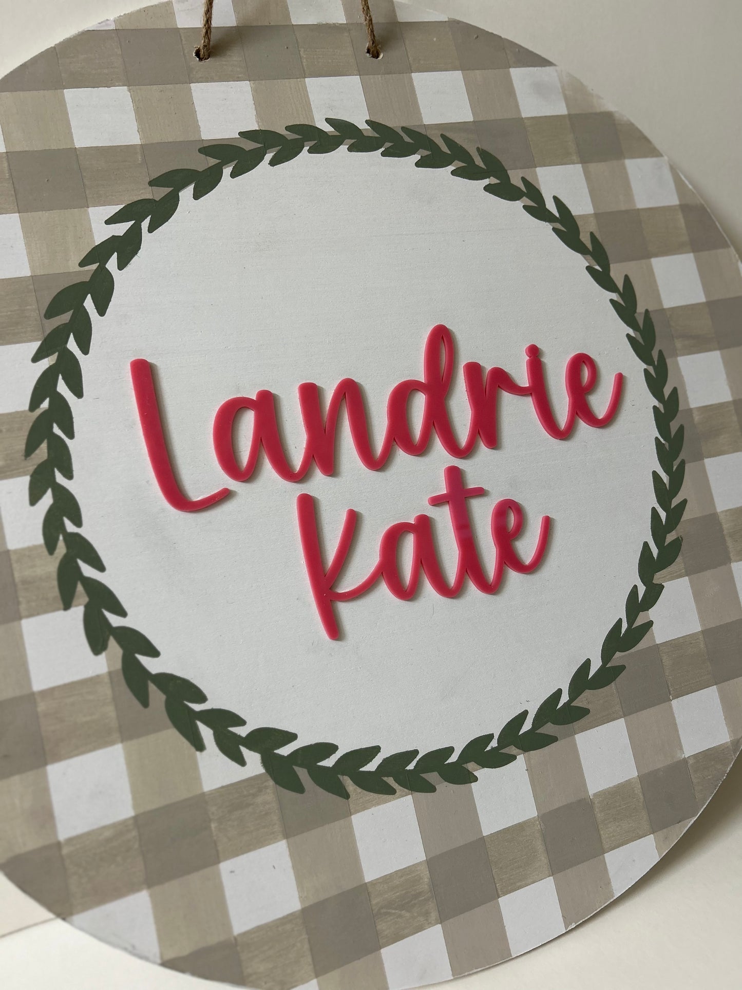 Neutral Gingham - Baby Sign