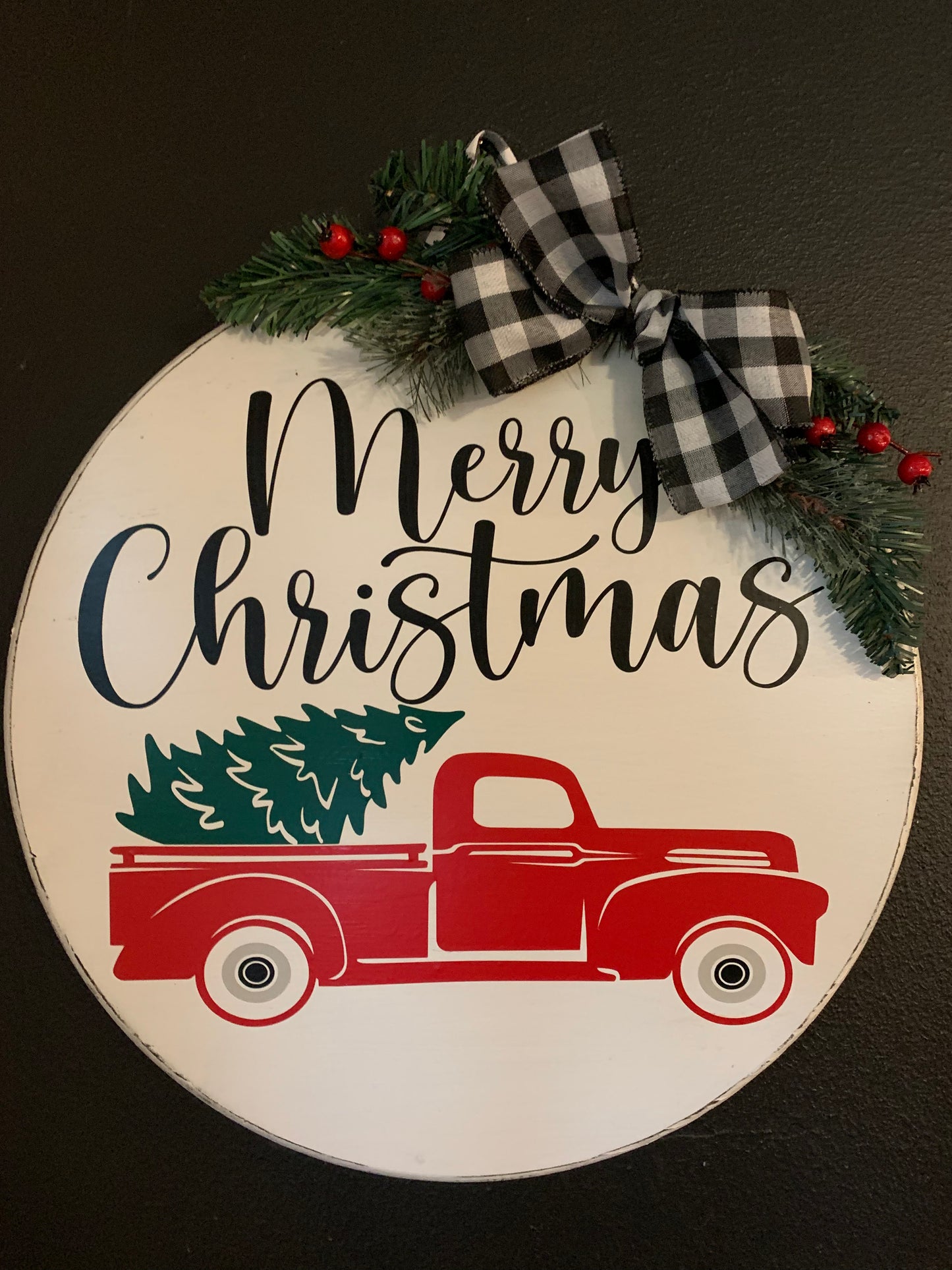 Merry Christmas Farm Truck - Door Hanger