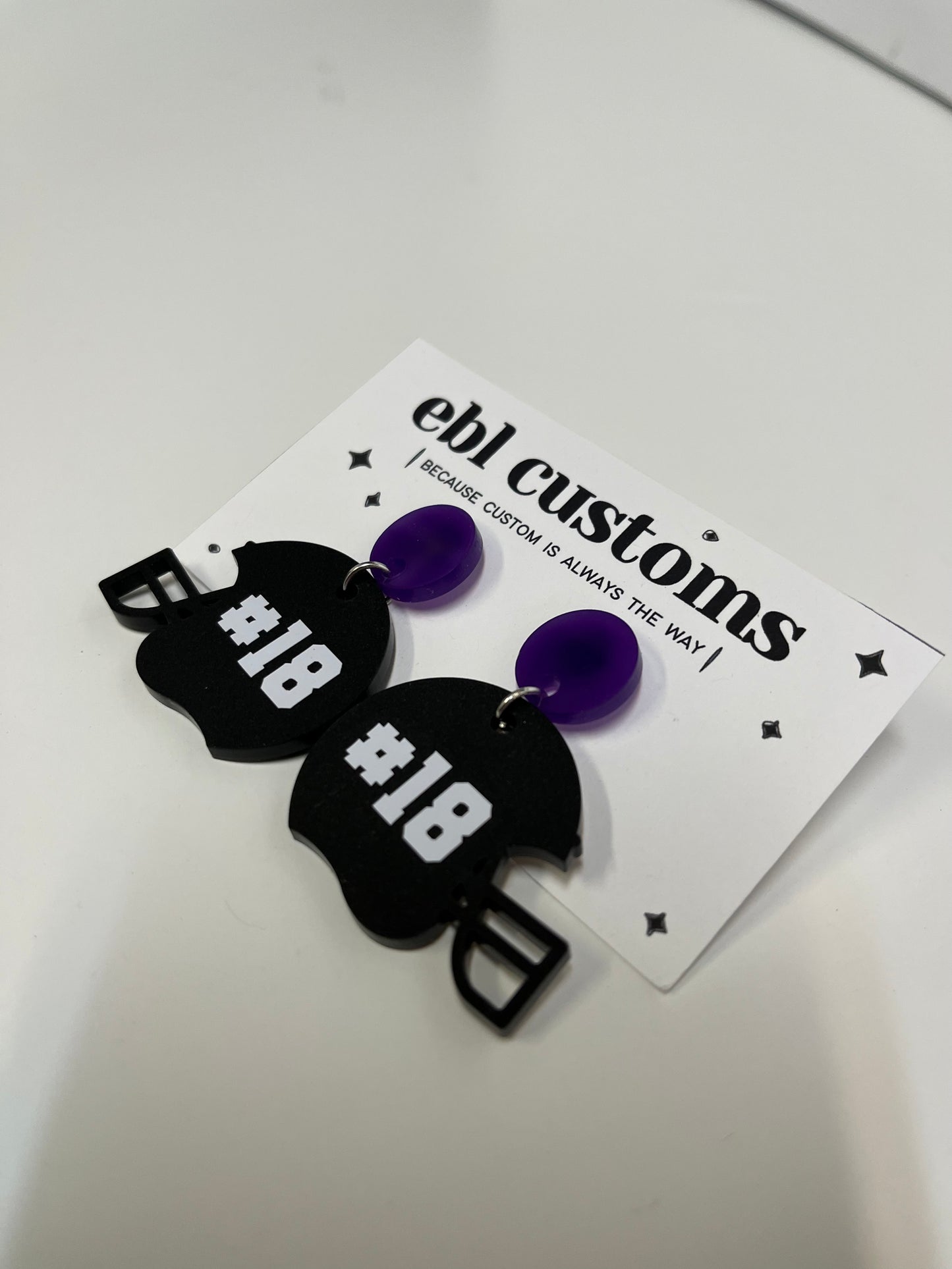 Custom football earrings